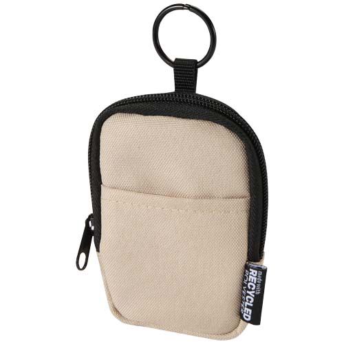 Mini pochette personnalisée recyclée avec mousqueton Byron Flocons d’avoine